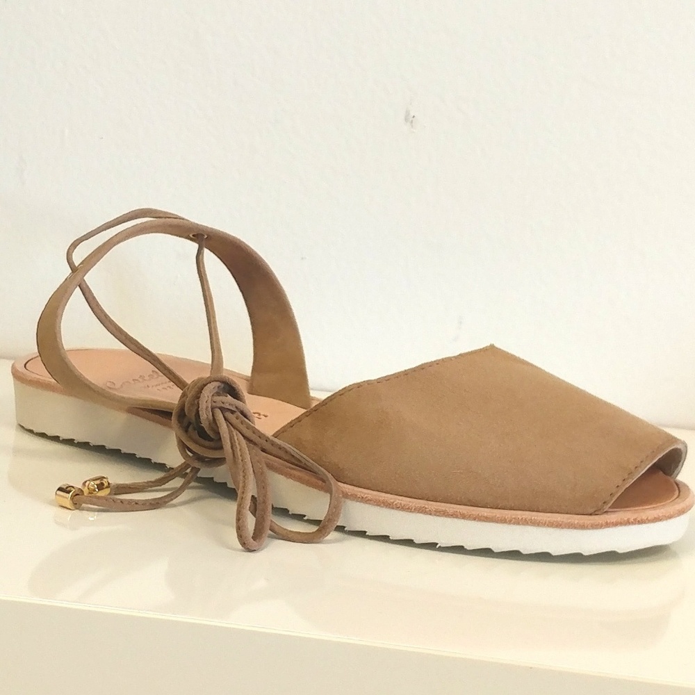 NWT & IN BOX /CASTELL Lace-up Menorquinas sandals.